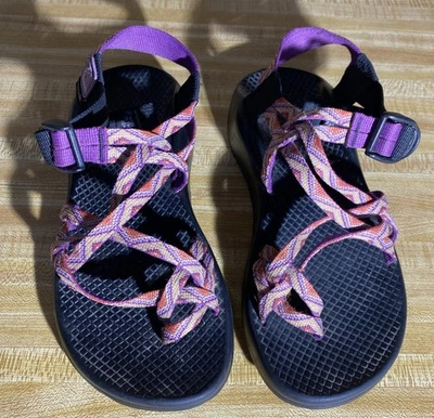 Босоножки Chaco ZX/2 классические двойные разноцветные с ремешком на носке петля черные размер 7 - Изображение 1 из 4