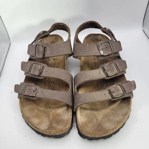 Birkenstock Birki’s Leder Sandalen 245 Damen 5 braun drei Riemen & Knöchelriemen - Bild 1 von 7