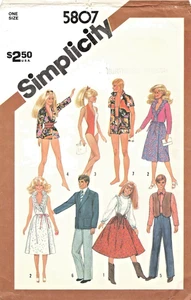 Simplicity 5807 Fashion Doll 11-1/2" Clothes Vintage Sewing Pattern Uncut - Picture 1 of 2