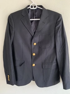Brooks Brothers Loro Piana 120s Blazer Sport Coat Boys Size 14 Navy Wool - Picture 1 of 15