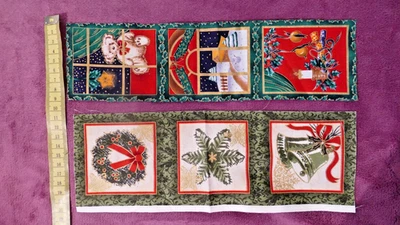 Stoff - Weihnachten Patchwork  Panel Neu ungewaschen - 6 Bilder - Bild 1 von 2