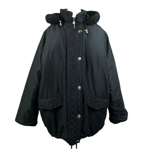 Parka de invierno con capucha WOMAN WITHIN chaqueta acolchada térmica cómoda para mujer talla 1X Foto 1 de 4