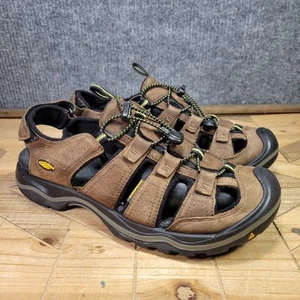 KEEN Rialto Shoes Sandals Mens 13 Brown Leather Sport Hiking USA Made Bungee Lac - Imagen 1 de 12