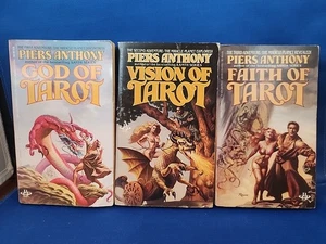 TAROT TRILOGY by Piers Anthony vtg paperbacks God of All Three Books Of Series - Picture 1 of 22