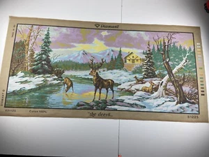 Diamant Needlepoint Tapestry Canvas The Deers Mountain 43in X 19in 10 Count - Picture 1 of 5