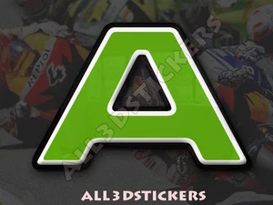 Adesivi Resinati Lettera A 3D Colore Verde Dimensione 50mm - Picture 1 of 1