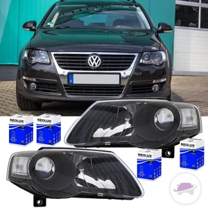 für VW Passat 3C Scheinwerfer Set Klarglas Schwarz HELLA SYSTEM 05-10 +H7 Birnen - Bild 1 von 2