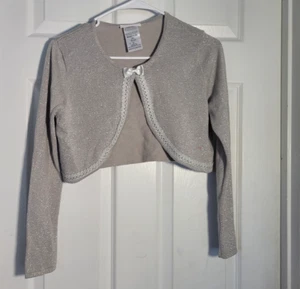 Bonnie Jean girls Large Cotton Metalic dress cover cardigan with bow - Picture 1 of 3