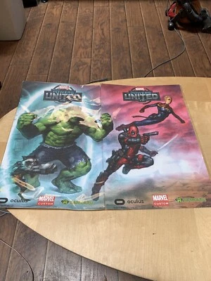 Powers United Sdcc 2017 Swag Poster Oculus Deadpool Hulk Captain Marvel Rocket - Image 1 of 4