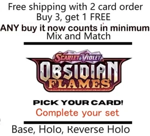 Pokémon Obsidian Flames /197 Pick Choose 2 card/free ship, 1 card=0.69 ship - Picture 1 of 188