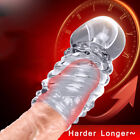 2PCS Male-Penis-Extender-Enlarger Glans Sleeve-Reusable-Condom Delay Ejaculation
