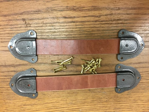 Trunk Hardware-Leather Handle Kits-Trunks & Chests-Bronze Color End Caps -T Cover