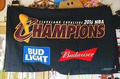 Cleveland Cavaliers 2016 NBA Champions 35x60 Flag Budweiser Huge Flag New NIB Cover