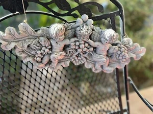 Cherubs Shabby Chic Wall Plague Resin 16 in Long - Picture 1 of 5