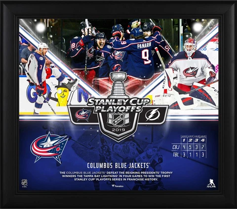 Jackets FRMD 15x17 1st SC Playoff Series Win Franchise History Collage Cover