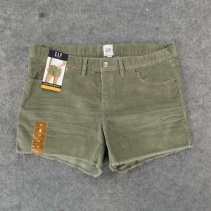 Gap Shorts Damen 12 Stretch Cord grün mittlerer roher Saum neu mit Etikett - Bild 1 von 13