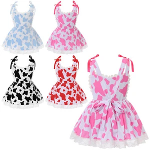 Baby Girls Cow Print Farm Cow Romper Dress Casual Wear Sundress 1st Birthday - Picture 1 of 38