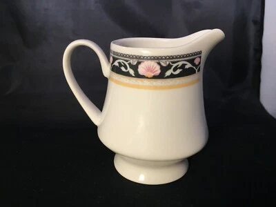 Crema Gibson China Blanco con Carcasa Rosa Negro Amarillo Rayas Pedestal Base ¡BONITO! Foto 1 de 4