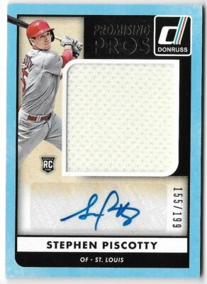 Stephen Piscotty 2016 Donruss Promising Pros Autograph Jersey RC #PPMS-SP /199 Foto 1 de 2