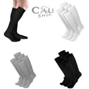 6Pairs Men Diabetic Over the Calf Socks Knee High Compression Cotton 10-13,13-16 - Picture 1 of 4