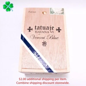 Tatuaje Havana VI Verocu Azul Nº 1 caja de cigarros de madera vacía 6,75" x 4,5" x 3,5" - Imagen 1 de 10