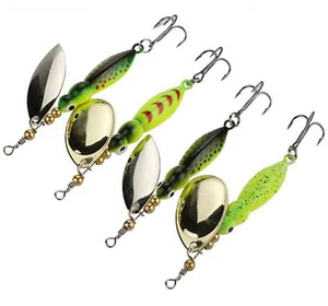 4PCS Spinner Baits Glow Fishing Lure 15.6g/9cm Spinnerbait Trout Metal Jig Spoon - Picture 1 of 10