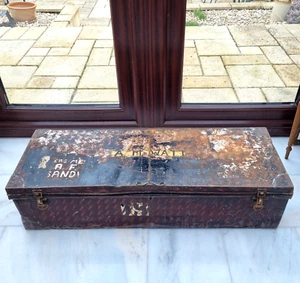Vintage Metal Trunk Military Box Storage Chest Coffee Table, Case Tool Ammo Prop - Picture 1 of 24