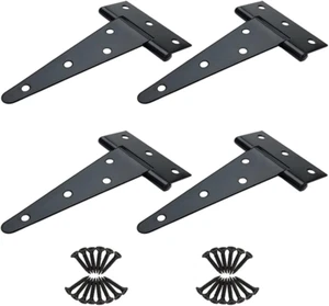 6 Inch T-Strap Hinges, Heavy Duty Rustproof for Shed Doors and Gates, 4PCS - Picture 1 of 12