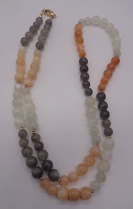 Peach Multicolor Moonstone 7-9mm Bead 30" Necklace - Picture 1 of 4