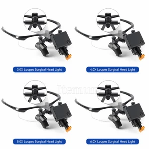 3X 4X 5X 6X Dental Medical Surgical Headband Binocular Loupes +LED Head Light - Picture 1 of 59