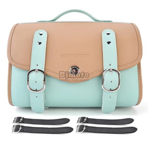 For Harley Motorcycle PU Leather Side Saddlebag Waterproof Tool Bags Green - Picture 1 of 10
