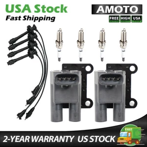 2X Ignition Coil +Spark Plug Wire for 1998-1999 Toyota Corolla Chevy Prizm UF246 - Picture 1 of 13