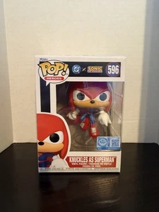 Funko POP DC x Sonic the Hedgehog Knuckles As Superman Exclusive #596 /Protector - Picture 1 of 8