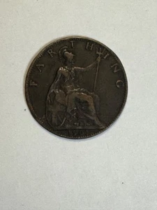 COLLECTABLE 1901 British Farthing Coin - Picture 1 of 2