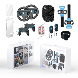 14-in-1 Sports Set Steering Wheel + Handle + Wrist Strap + Case for Switch 2 - Picture 1 of 22