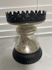 Pottery Barn Antique Mercury Glass Filigree Candle Holder VTG Look Boho - Picture 1 of 3