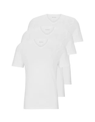 Hugo Boss nuevo con etiquetas. Hombre. Pack de 3. Cuello en V de algodón puro. Negro. Precio de venta sugerido por el fabricante 49,50 USD Foto 1 de 4