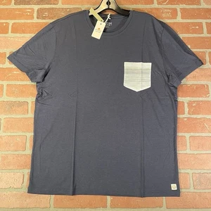 Marine Layer Signature Printed Pocket Tee Mood Indigo Navy Blue Mens Large NWT - Picture 1 of 14