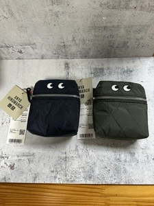 UNIQLO Japón x Anya Hindmarch OJO Bolso de Mano Embalable Conjunto de 2 Oliva y Azul Marino - Imagen 1 de 7
