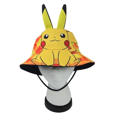 Sombrero de cubo Pokemon Pikachu para niños estampado tie dye con orejas correa para la barbilla nuevo sin etiquetas Foto 1 de 4