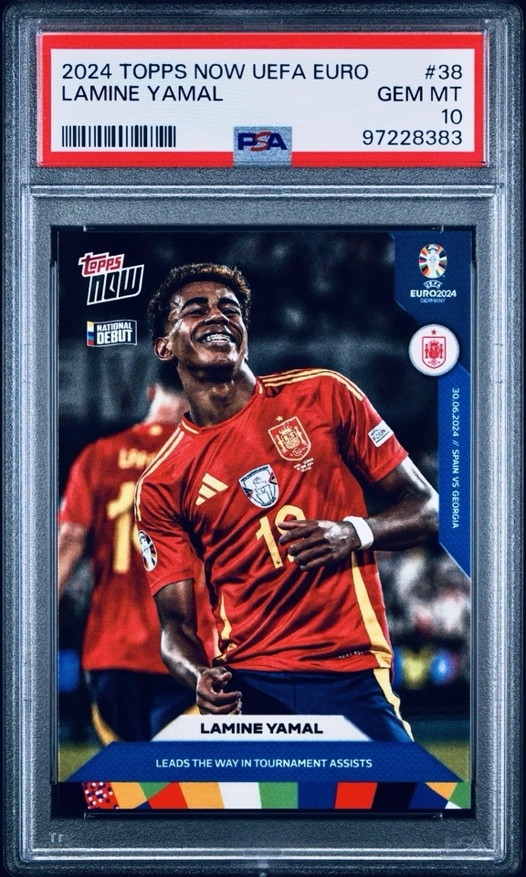 💥2024 Topps Now Uefa Euro #38 Lamine Yamal Rookie PSA 10 💎 - Image 1 of 3