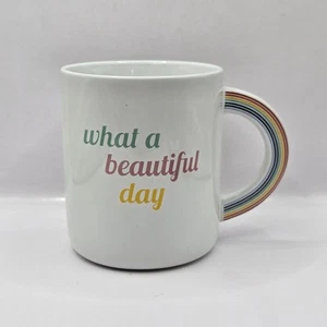 Taza grande de tomillo y mesa "What a Beautiful Day" 20 OZ con mango arco iris - Imagen 1 de 15