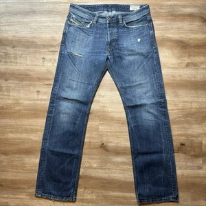 Diesel Jeans Men 33x32 Viker Regular-Straight Blue Distressed Thrash Rock 0RM80 - Picture 1 of 11