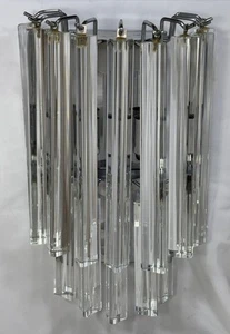 Vintage Murano Triedri Crystal Glass Chandelier Wall Sconce Venini Camer Tiered - Picture 1 of 19