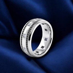 Boda Hombres Eternidad Banda 0.50 Ct Laboratorio Crecido Princesa Diamante... - Imagen 1 de 14