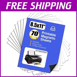 70 Sheets Magnetic Printable Paper - DIY Crafts 8.5"x11" - Picture 1 of 9