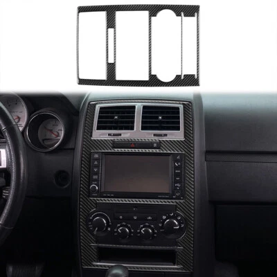 Cuadro panel de control central interior de fibra de carbono de vinilo para Dodge Charger 08-10 Foto 1 de 4