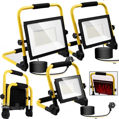 Proiettore LED con spina faretto da costruzione treppiede luce da lavoro faro faretto - Immagine 1 di 4