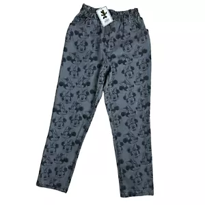 Disney Minnie Mouse Gray Pants Size 13 Youth with Minnie Mouse Patter Elastic - Picture 1 of 11