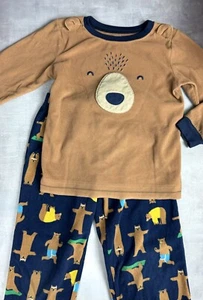 Carters Unisex 24 Months Bear 2 piece Pajama Set Forest Animals Face 0137 - Picture 1 of 9